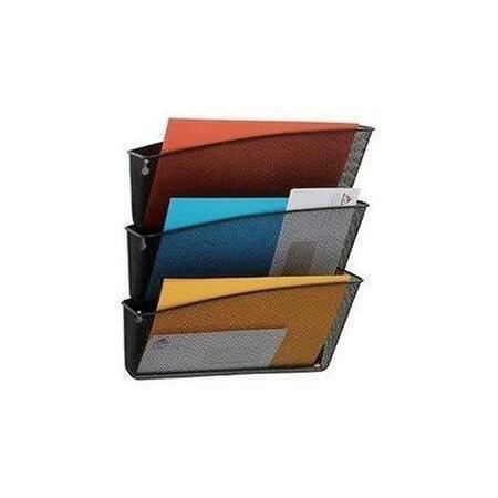EASY-TO-ORGANIZE Black Mesh Wall Pocket Set with 3 Pockets EA160083